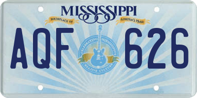 MS license plate AQF626