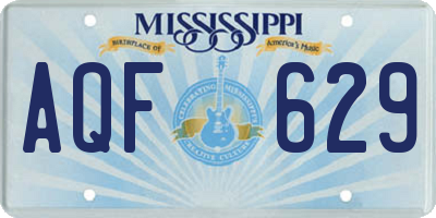 MS license plate AQF629