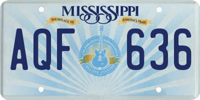 MS license plate AQF636