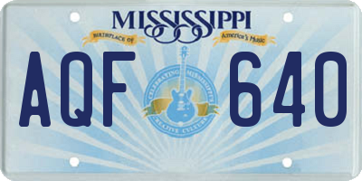 MS license plate AQF640