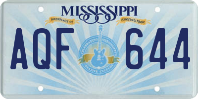 MS license plate AQF644