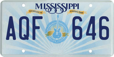 MS license plate AQF646
