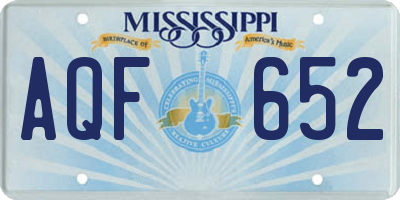 MS license plate AQF652
