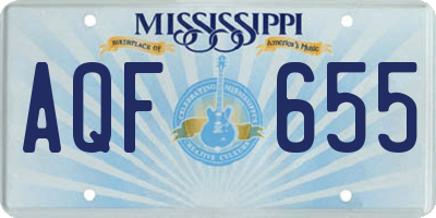 MS license plate AQF655