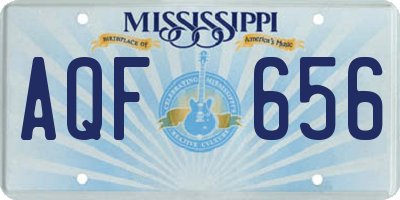 MS license plate AQF656