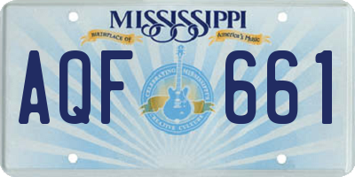 MS license plate AQF661