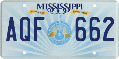 MS license plate AQF662
