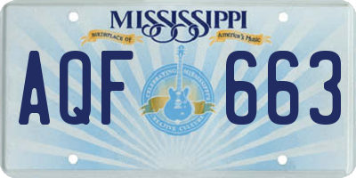 MS license plate AQF663