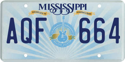 MS license plate AQF664