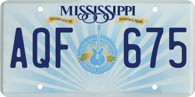 MS license plate AQF675