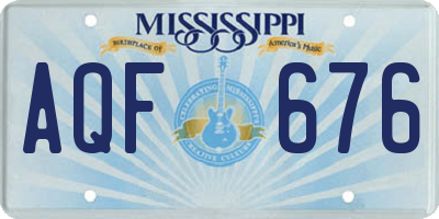 MS license plate AQF676