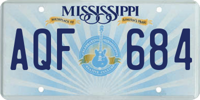 MS license plate AQF684