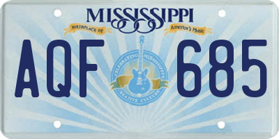 MS license plate AQF685