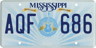 MS license plate AQF686
