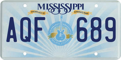 MS license plate AQF689