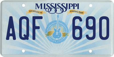 MS license plate AQF690