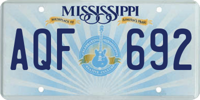MS license plate AQF692