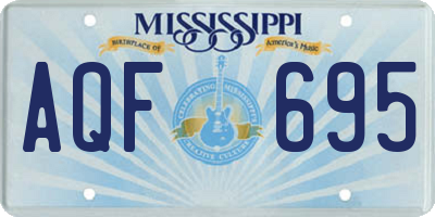 MS license plate AQF695