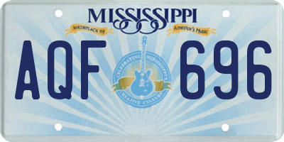 MS license plate AQF696