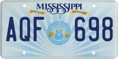 MS license plate AQF698