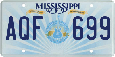 MS license plate AQF699