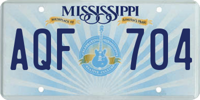 MS license plate AQF704