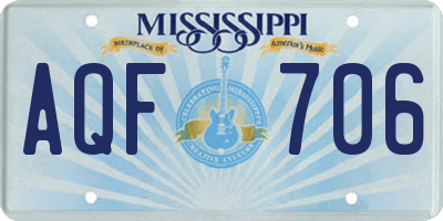 MS license plate AQF706