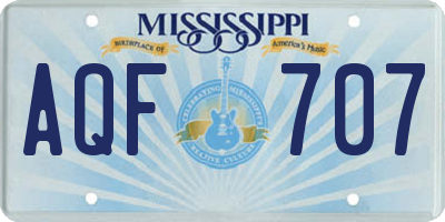 MS license plate AQF707