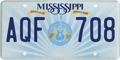 MS license plate AQF708