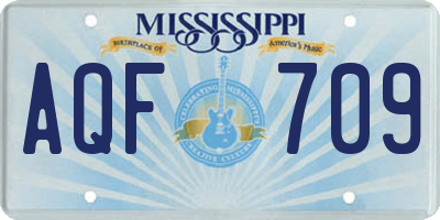 MS license plate AQF709