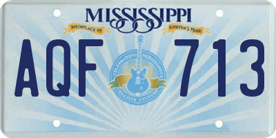 MS license plate AQF713