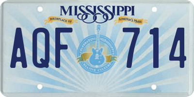 MS license plate AQF714