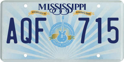 MS license plate AQF715