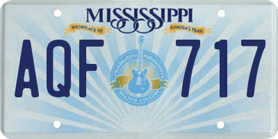 MS license plate AQF717