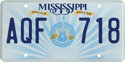MS license plate AQF718
