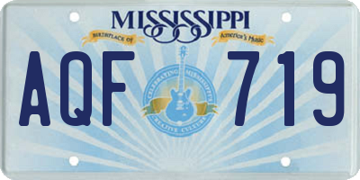 MS license plate AQF719