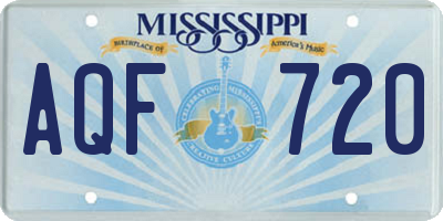 MS license plate AQF720