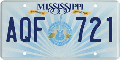 MS license plate AQF721