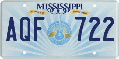 MS license plate AQF722