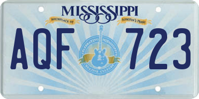 MS license plate AQF723