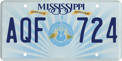 MS license plate AQF724