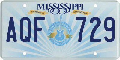 MS license plate AQF729