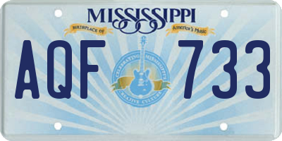 MS license plate AQF733