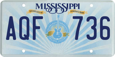 MS license plate AQF736