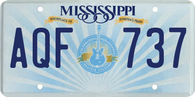 MS license plate AQF737
