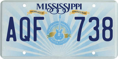 MS license plate AQF738