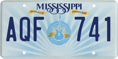 MS license plate AQF741