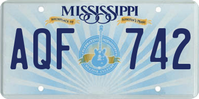 MS license plate AQF742