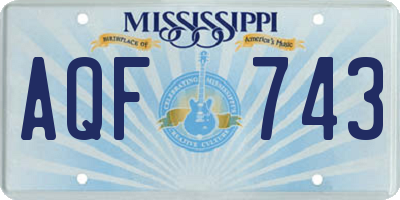 MS license plate AQF743