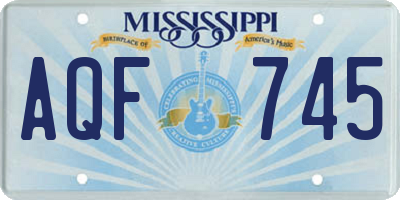 MS license plate AQF745